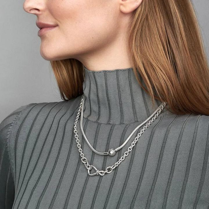 Actual product image Pandora Necklace with ball clasp (Silver, 42 - 50 cm)