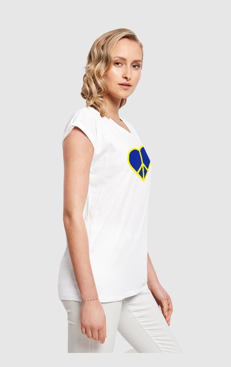 Actual product image Merchcode Ladies Peace - Heart Peace Extended Shoulder T-Shirt - 161405 (M)