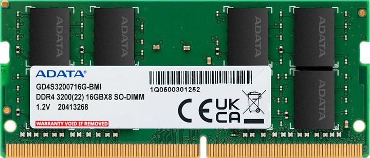 Image du produit Adata SO-DDR4 16GB 3200-22 Gold simple plateau (1 x 16GB, 3200 MHz, RAM DDR4, SO-DIMM)