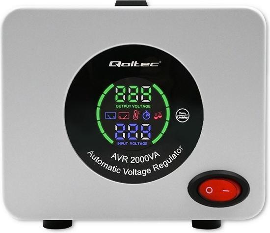 Actual product image Qoltec 50724 Automatyczny stabilizator napięcia AVR 2000VA (2000 VA, 1600 W)