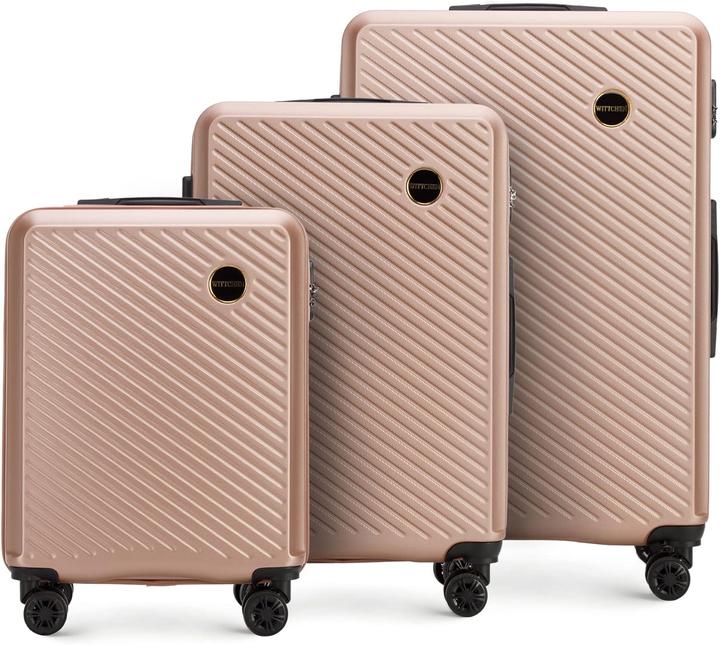 Actual product image Wittchen 3-teiliges Hartschalen-Kofferset Circle Line (96 l, Hand luggage (up to 50 litres), M (50 - 90l), L (90 - 115l))