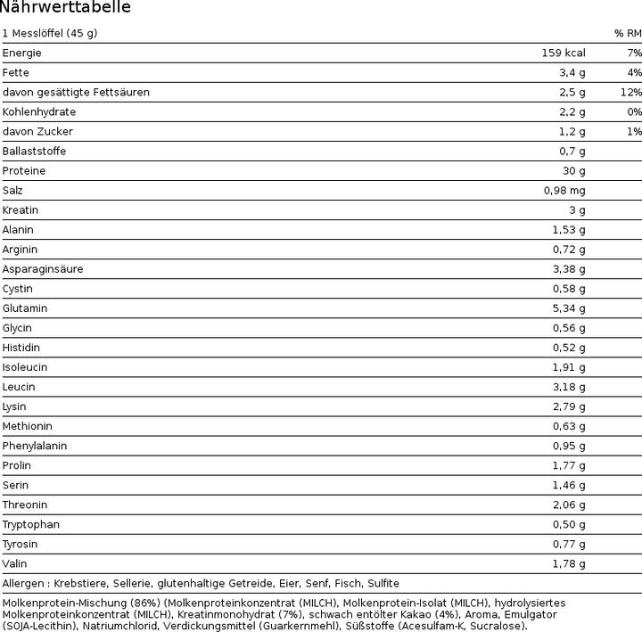Nährwerte und Zutaten Muscle Tech Nitro Tech Performance (Vanille, 1 Stk., 1800 g)