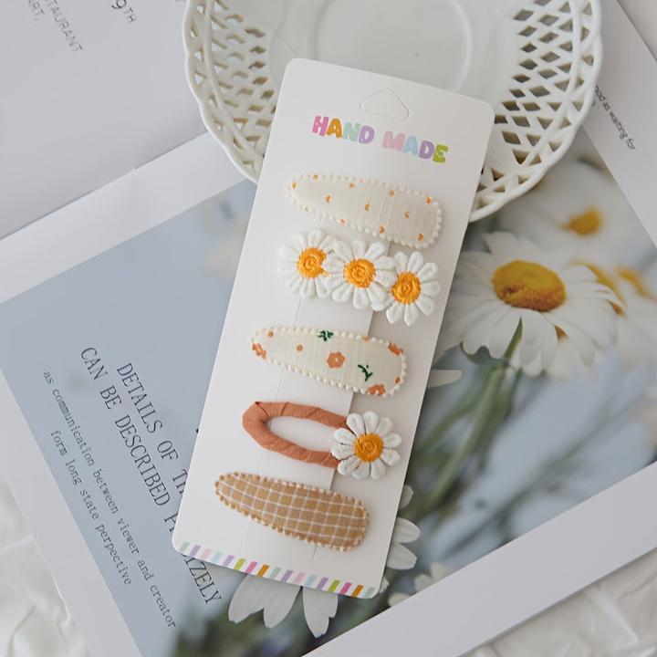 Activity Board 5-Pack gemischte Mode niedlichen Kinder Haarspangen Set, Floral Polyester BB Haarnadel Set für (5 pcs.)