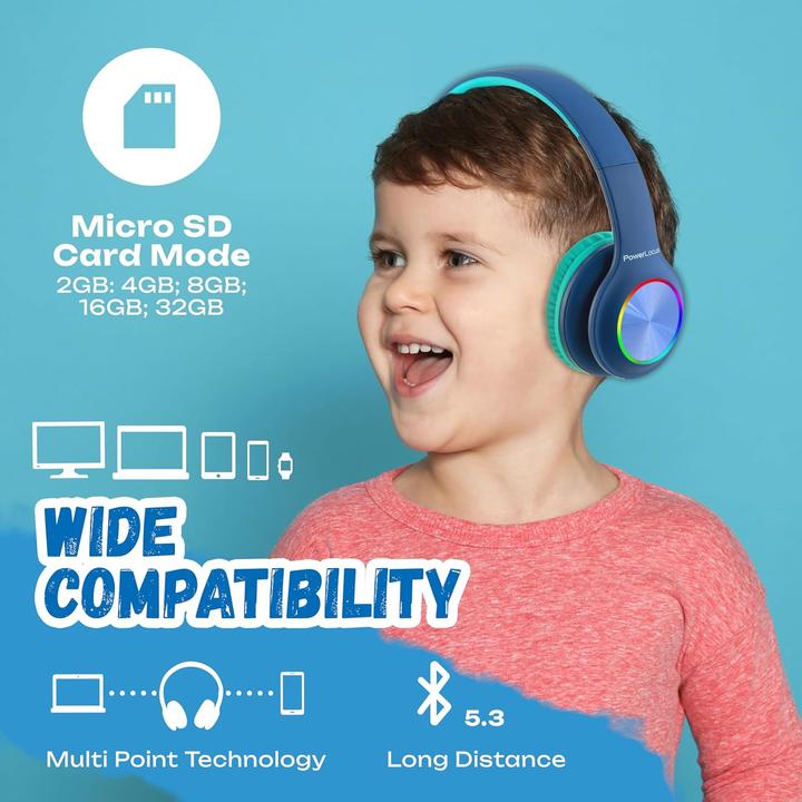 Image du produit PowerLocus PLED Bluetooth-Kinderkopfhörer blau