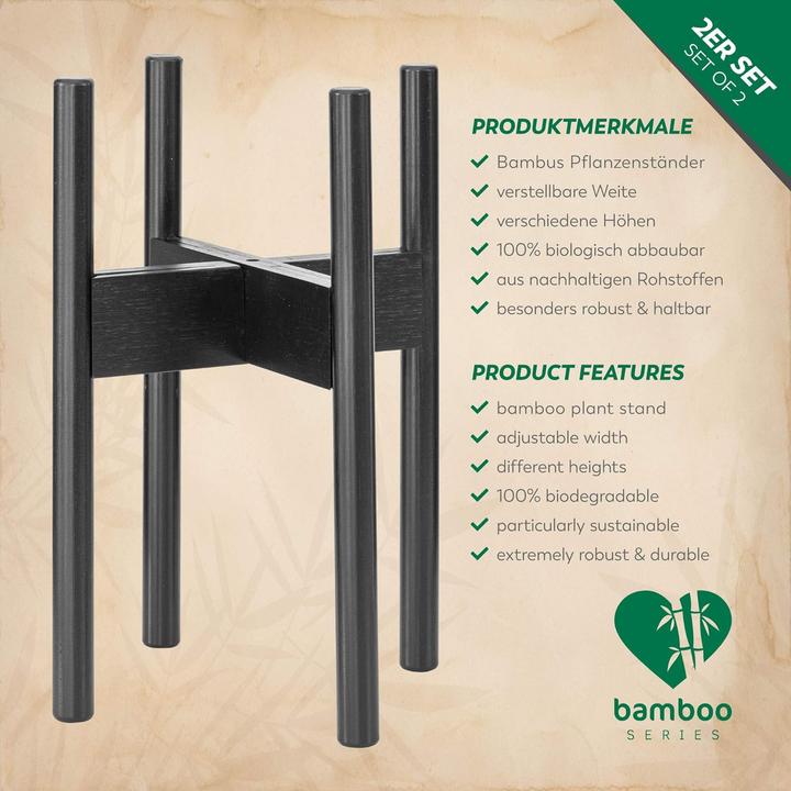Immagine prodotto Rubberneck Supporto per piante 2 pezzi, Nero