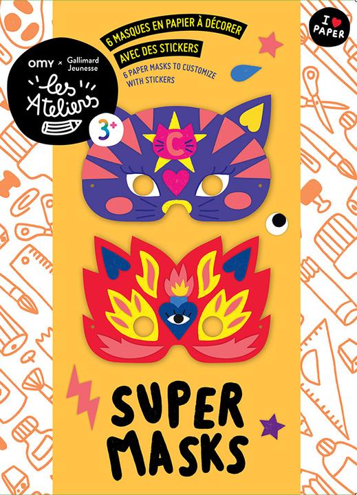 Image du produit Super masks : 6 masques en papier à décorer avec des stickers (Français, Collectif, 2024)