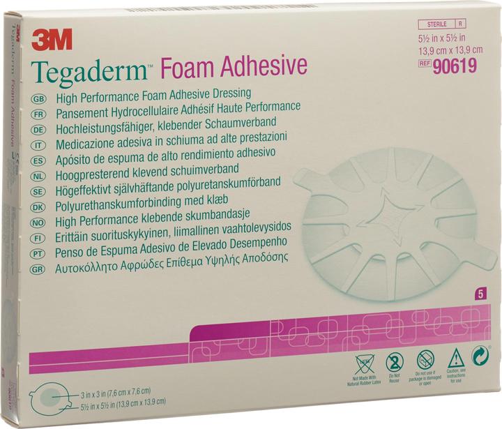 Actual product image 3M Tegaderm Foam Adhesive, oval 7.6 x 7.6cm (5 x)