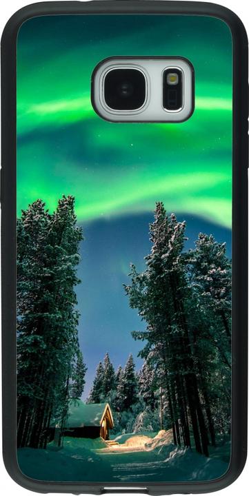 Actual product image PhoneLook Coque Silicone rigide noir Winter 22 Northern Lights (Samsung Galaxy S7)