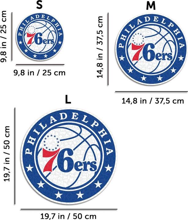 Image du produit Iconic NBA - Philadelphia 76ers - Logo - Puzzle en bois Taille M (270 pièces) (270 pièces)