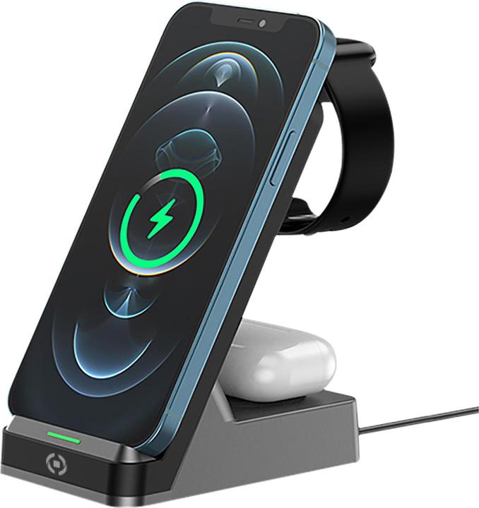 Produktbild Celly Universal Wireless Charging Wlstand3in1bk 3in1 Black (15 W)