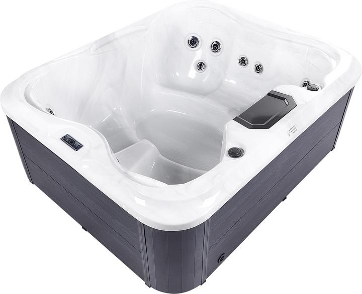 Actual product image Beliani Whirlpool Outdoor white with LED rectangular 180 x 215 cm ARCELIA (4 pers.)