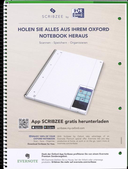 Produktbild Oxford Collegeblock für Linkshänder (A4+, Kariert)
