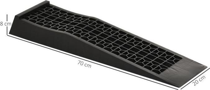 Actual product image Swisshandel24 2 Drive-on ramp, sleeper ramp, kerb ramp, rubber ramps, PP, black, 70 x 20 x 8 cm