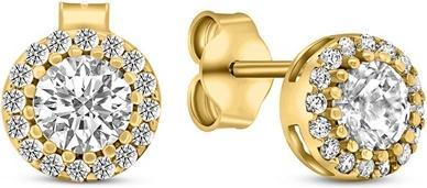 Brilio Charming gold earrings with glittering zircons EA523YAU