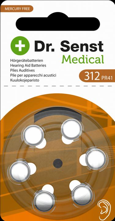 Dr. Senst 1x6 Medical Hörgeräte Batterien Typ 312 (6 Stk., CR2032)