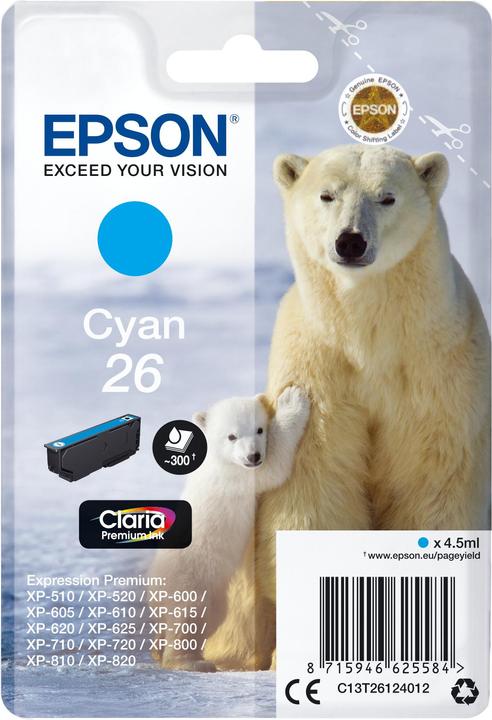 Image du produit Epson Claria Home Ink Cyan 26 (C)