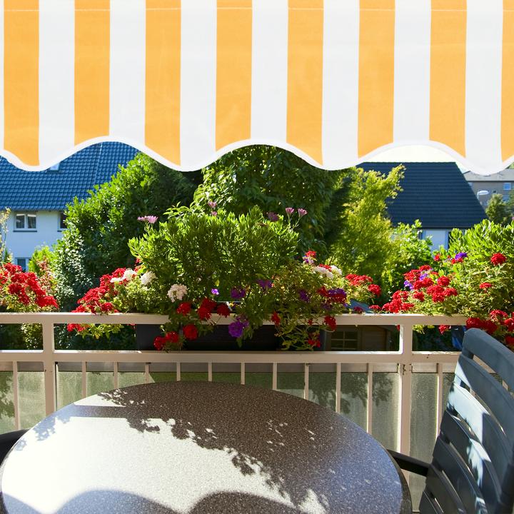 Actual product image Relaxdays Telescopic Canopy Yellow/White (2 m)