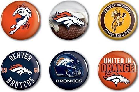 NFL Denver Broncos Button 6er Pack