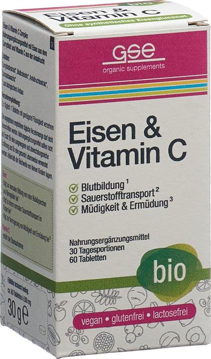 Actual product image GSE Iron + Vitamin C Complex Organic Tabl (60 Piece, Pills, 123 g)