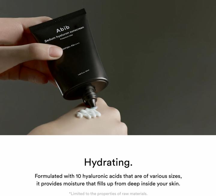 Actual product image Abib - Sedum Hyaluron Sunscreen Protection Tube (Suntan cream, SPF 50+, 50 ml)