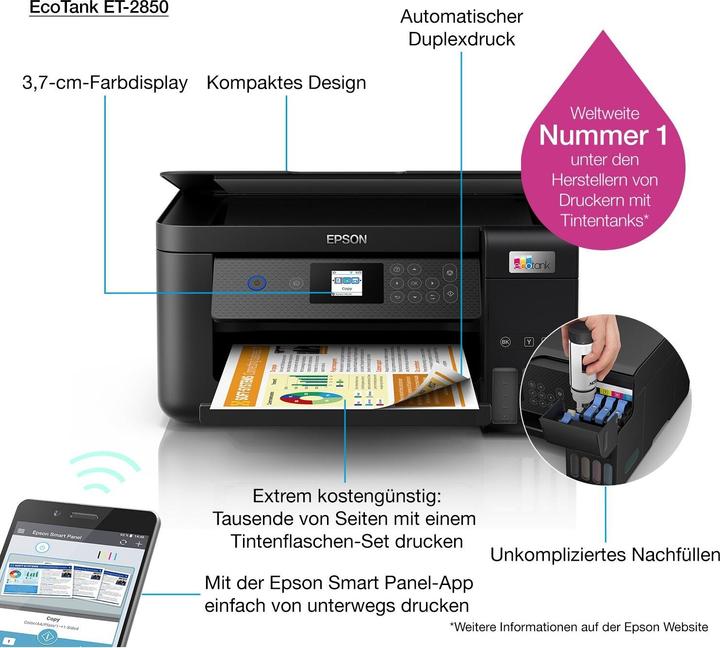 Produktbild Epson EcoTank ET-2850 (Tintentank, Farbe)