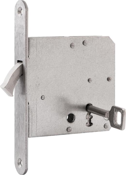 Assa Abloy Sliding door lock w. nickel-plated curved bolt, BB, DM 55, round forend, stainless steel
