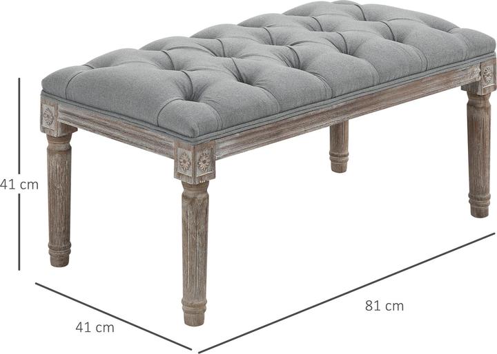 Actual product image Homcom Vintage-style upholstered bench (81 cm)