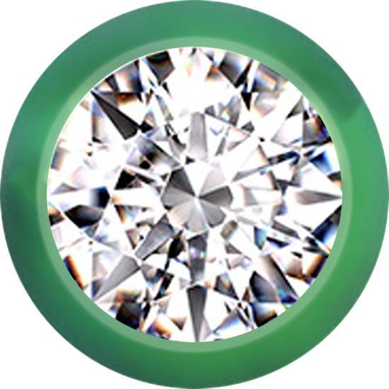 Produktbild Star Piercing Micro Kugel grün mit Kristall silber (ohne Messing, Titan G23)