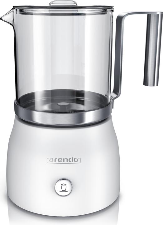 Arendo Milchaufschäumer 600 W, 6 Funktionen, abnehmbarer hitzebeständiger Glasaufsatz, Leise, Stromsparend (25 cl)