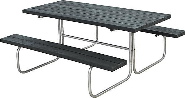 Image du produit kaiserkraft Ensemble banc et table pour 6 personnes, L x p 1770 x 1600 mm, gris. (177 cm)