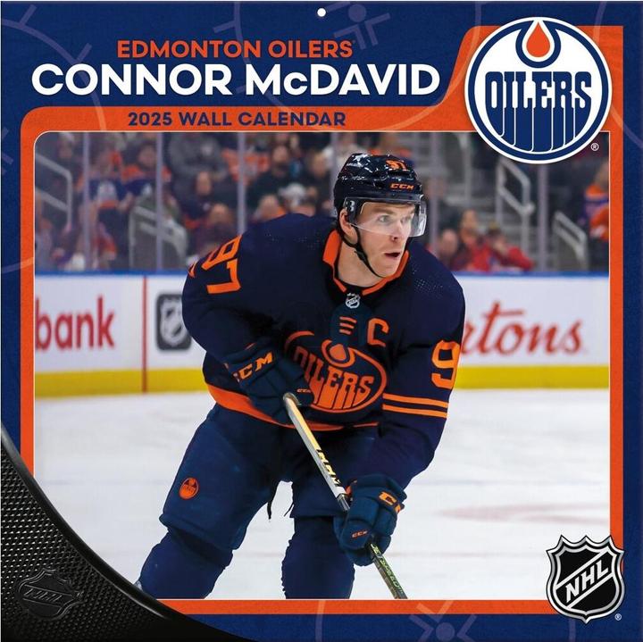 NHL - Edmonton Oilers - Connor McDavid - Calendrier mural joueur 2025 30,5 x 30,5 cm (30,5 x 30,5 cm, Français, Italien, Espagnol, Allemand, Anglais)