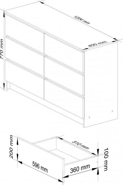 Actual product image Akord Furniture Factory OP0LK-1DAB001 (120 x 40 x 77 cm)