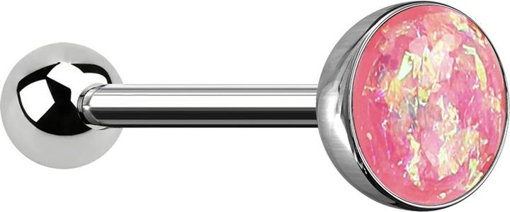 Immagine prodotto Star Piercing Barbell silber mit Kugel und Kugel Opal pink (senza ottone, Acciaio chirurgico 316L)