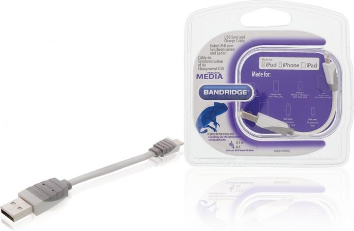 Actual product image Bandridge Videoflex coaxial cable (double shielded, for TV wall socket, 100 m, 6.7 mm) white (0.10 m, USB 2.0)