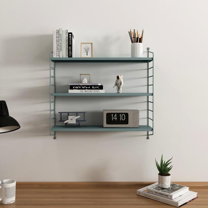 Actual product image En.Casa Modular wall shelf Strängnäs set of 3 grey blue