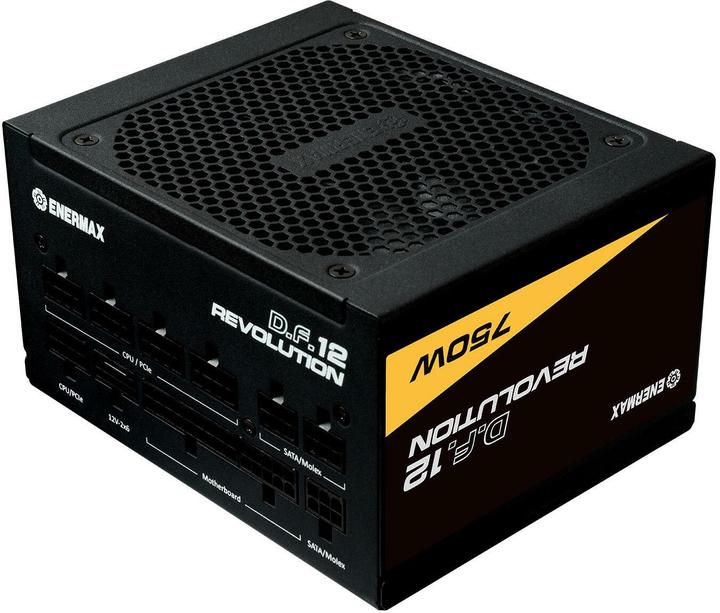 Actual product image Enermax Revolution D.F. 12 ATX3.1 PCI-e 5.1 ultra-compact 750W power supply 80Plus Gold fully modular 50 pr (750 W)