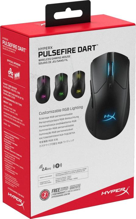 Produktbild HyperX Pulsefire Dart (Kabelgebunden, Kabellos)