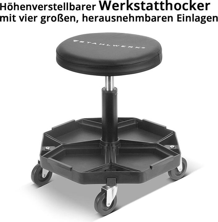 Image du produit Stahlwerk Tabouret d'atelier WRH-57 ST noir avec capacité de charge de 120 kg Siège d'atelier (1 x)