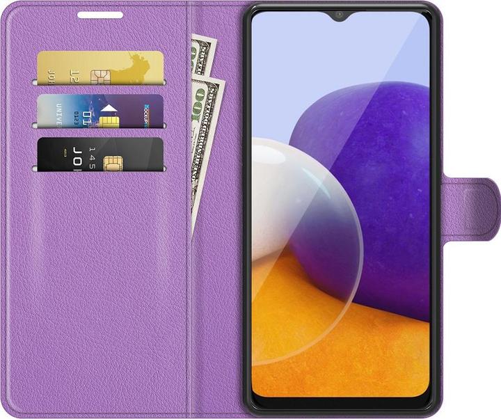 Actual product image Cover-Discount Galaxy A22 5G - leather case cover purple (Samsung Galaxy A22 5G)