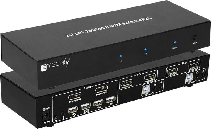 Image du produit Manhattan 2-Port DisplayPort1.2 Dual-Monitor KVM Switch