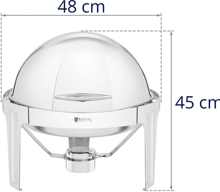 Produktbild Royal Catering Chafing Dish Warmhaltebehälter Rechaud Wärmebehälter rund 5,8 L