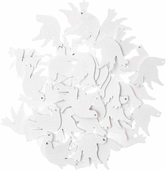 Rico Design Streudeko Taube 48 Stück, Weiss