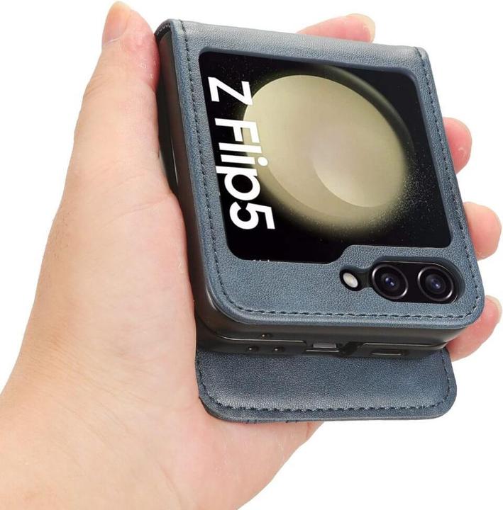 Produktbild Cover-Discount Galaxy Z Flip5 - Etui Hülle mit Kartenfächer blau (Samsung Galaxy Z Flip5)