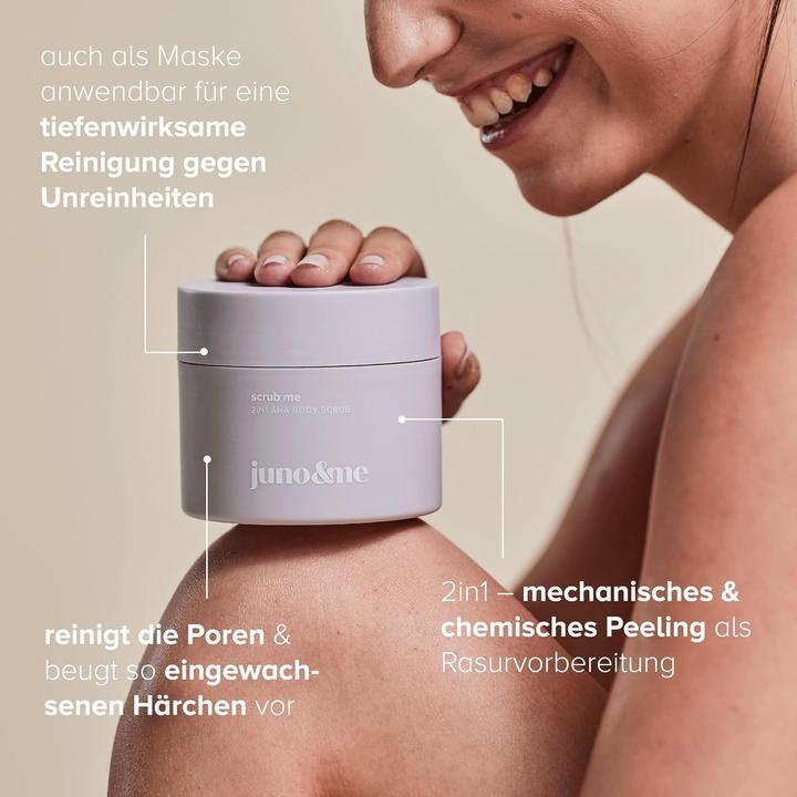 Produktbild Juno & Me 2in1 AHA Body Scrub: Körperpeeling mit Vulkangestein (160 ml)