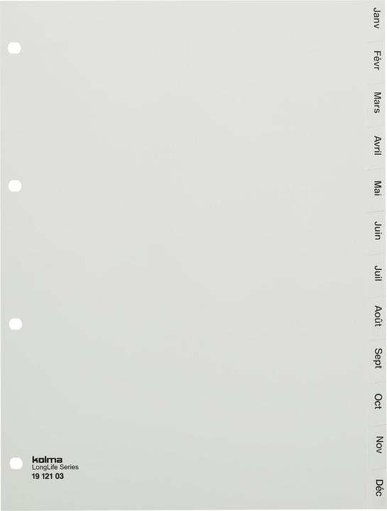 Immagine prodotto Kolma Registro A4 superstrong Jan-Déc (fr) 12 pezzi grigio