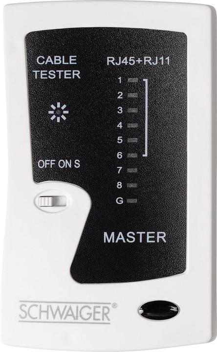 Produktbild Schwaiger Netzwerkkabeltester RJ45/RJ11 weiss