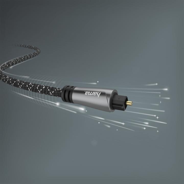Image du produit Hama Câble audio à fibres optiques, connecteur ODT (Toslink), métal, 3,0 m (3 m, TOSLINK)