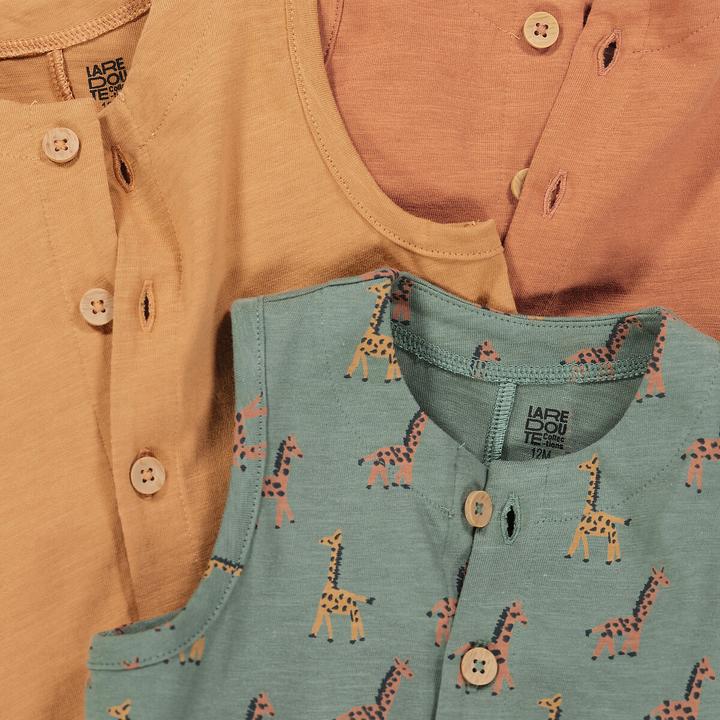 Actual product image La Redoute Collections 3-pack of short overalls (60)