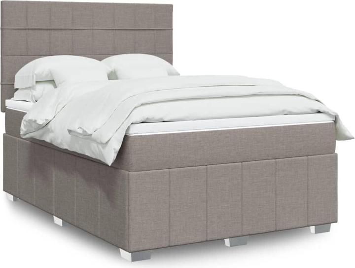 Image du produit VidaXL Lit Boxspring avec matelas Lit double Lit rembourré Taupe 140x200cm (140 x 200, 140 x 200)
