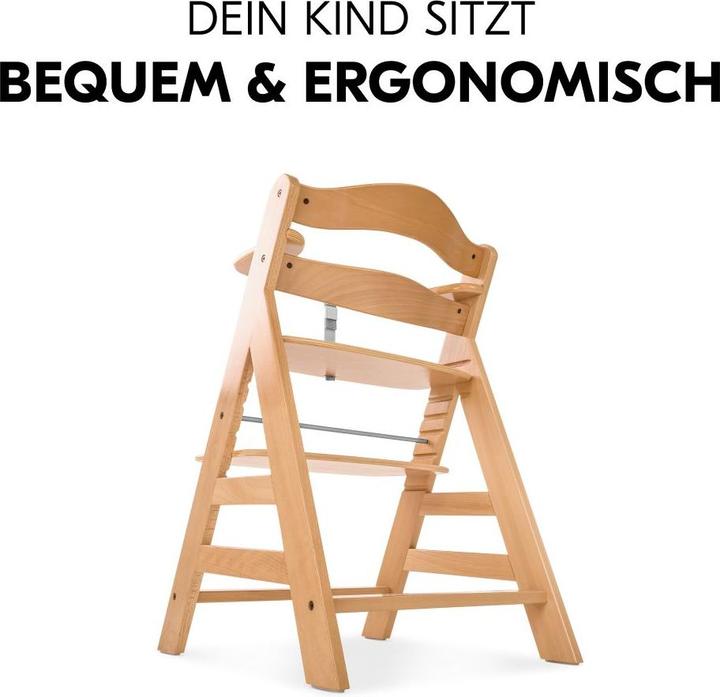 Actual product image Hauck Highchairs Highchair Alpha Plus Nature in economy set - incl. (Highchair)